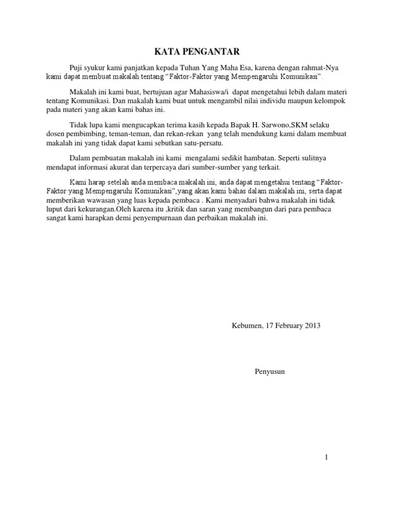 Faktor Yang Mempengaruhi Komunikasi | PDF