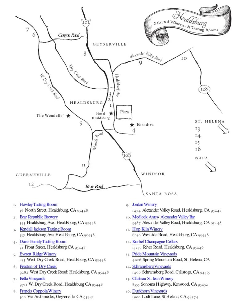 Healdsburg Wine Map PDF