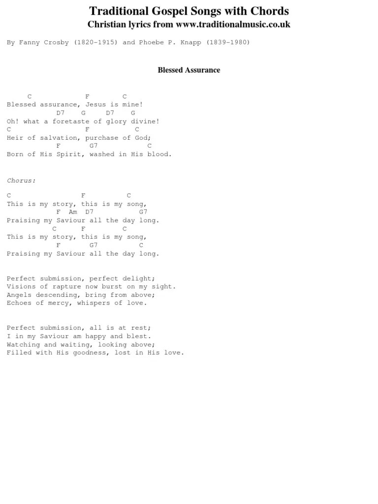 Blessed Assurance Chords