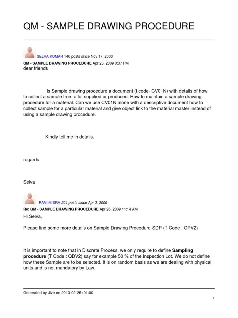 Sample Drawing Procedure PDF Sampling (Statistics) Business