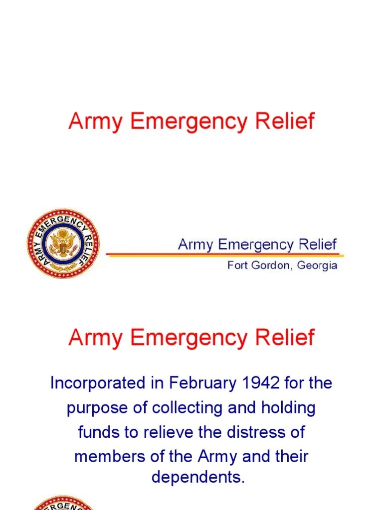 Army Emergency Relief Government Politics