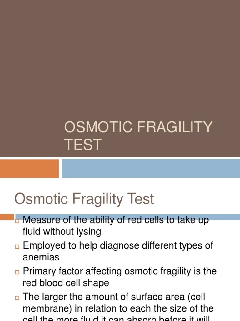 Osmotic Fragility Test