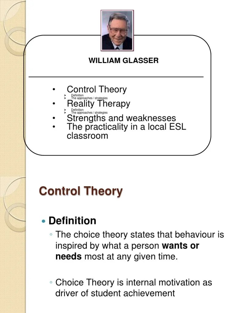 glasser's theory Behavior Teachers