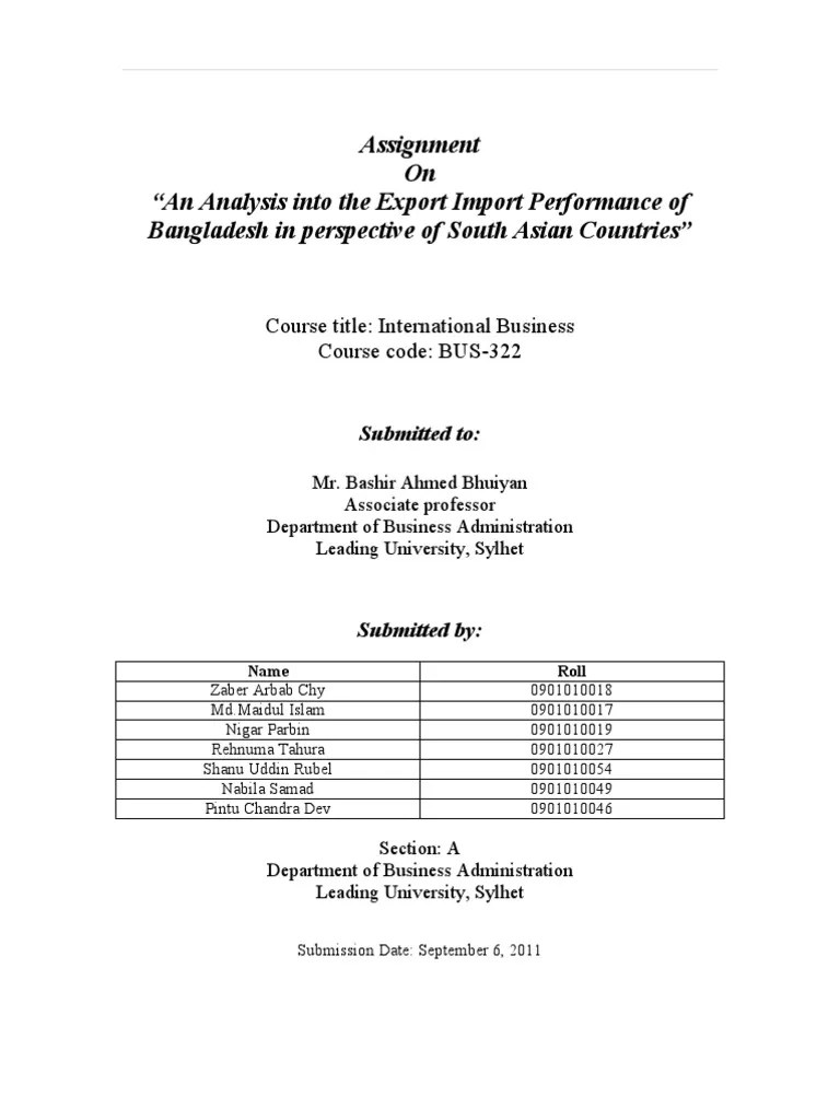 Export Import Performance of Bangladesh Bangladesh Exports