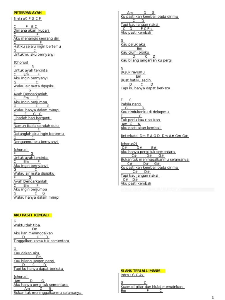 Chord Gitar Peterpan Ayah Original