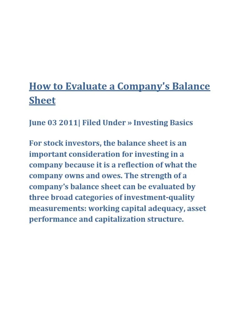How to Evaluate a Company Goodwill (Accounting) Balance Sheet