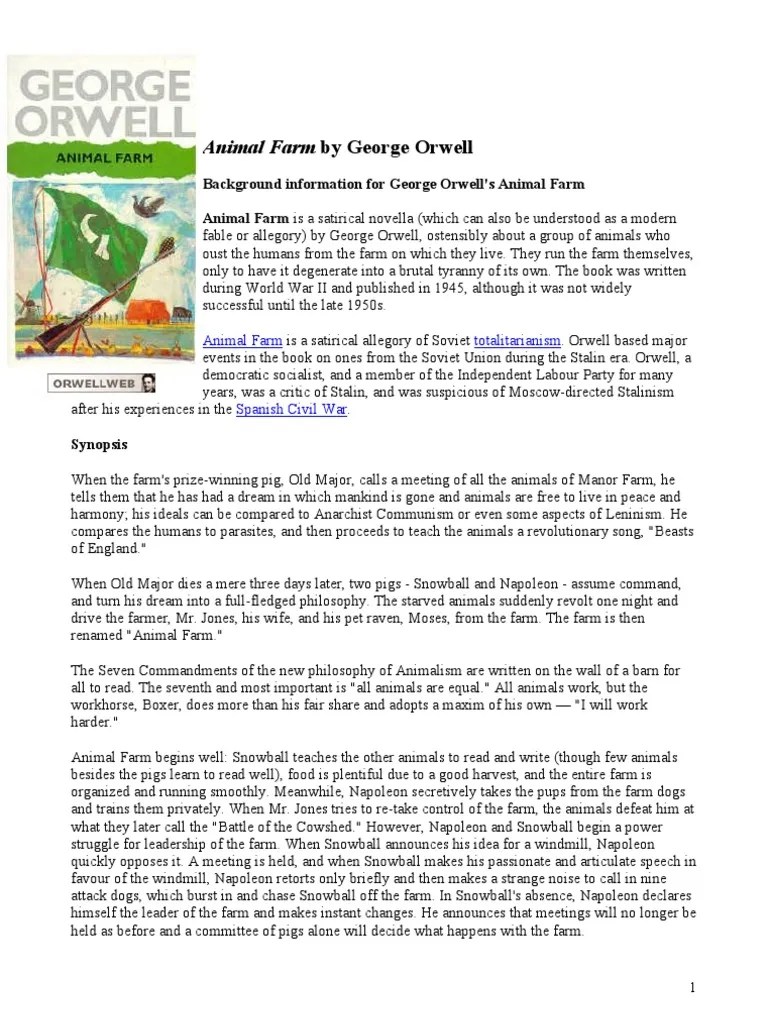 Animal Farm by Orwell Joseph Stalin Politics