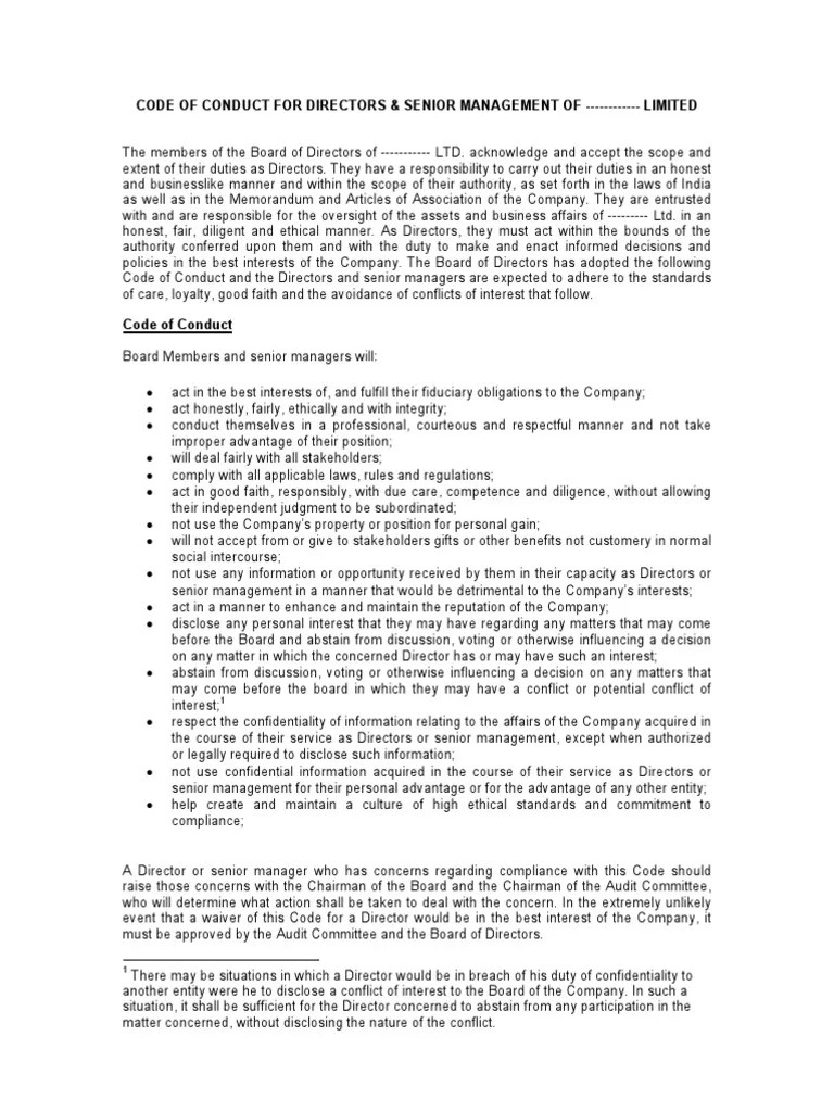 Model Code of Conduct PDF