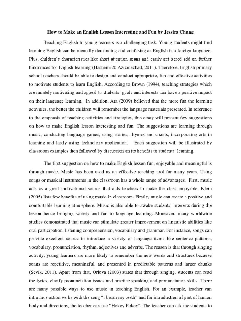 How To Make English Lesson Fun and Interesting by Jessica Chung