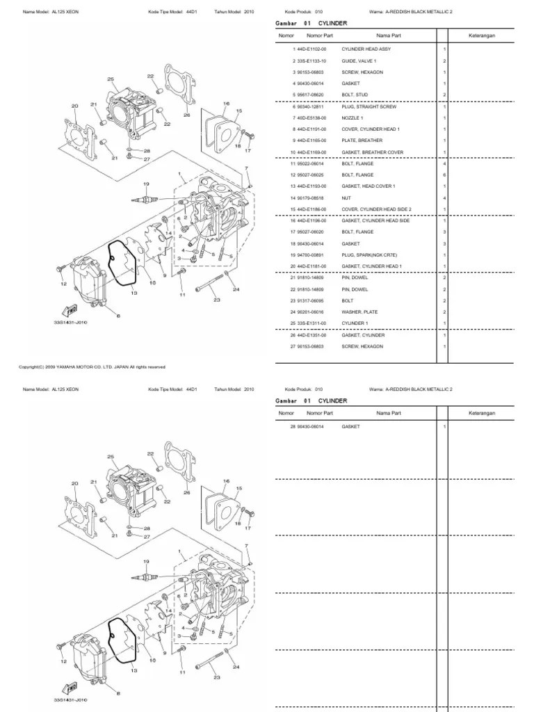 Yamaha Ego LC 125 / Xeon 125 / Mio 125 (Manual) Screw Carburetor