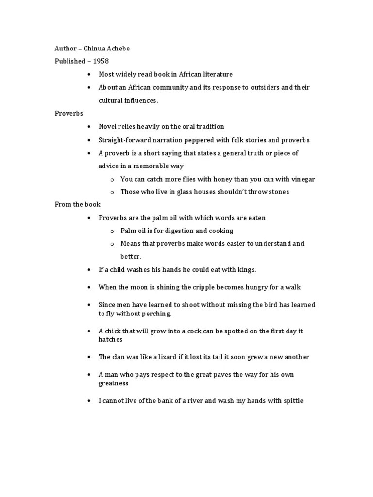 Things Fall Apart Notes