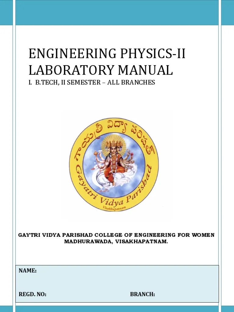Engineering PhysicsIi Laboratory Manual I. B.Tech, Ii Semester All