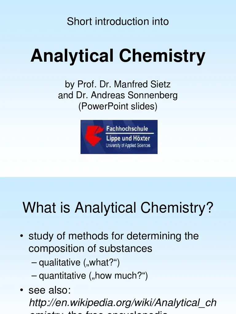 Analytical Chemistry PDF