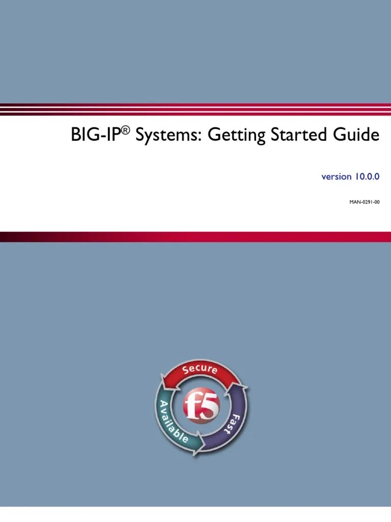 BigIp Systems Getting Started Guide PDF Ip Address