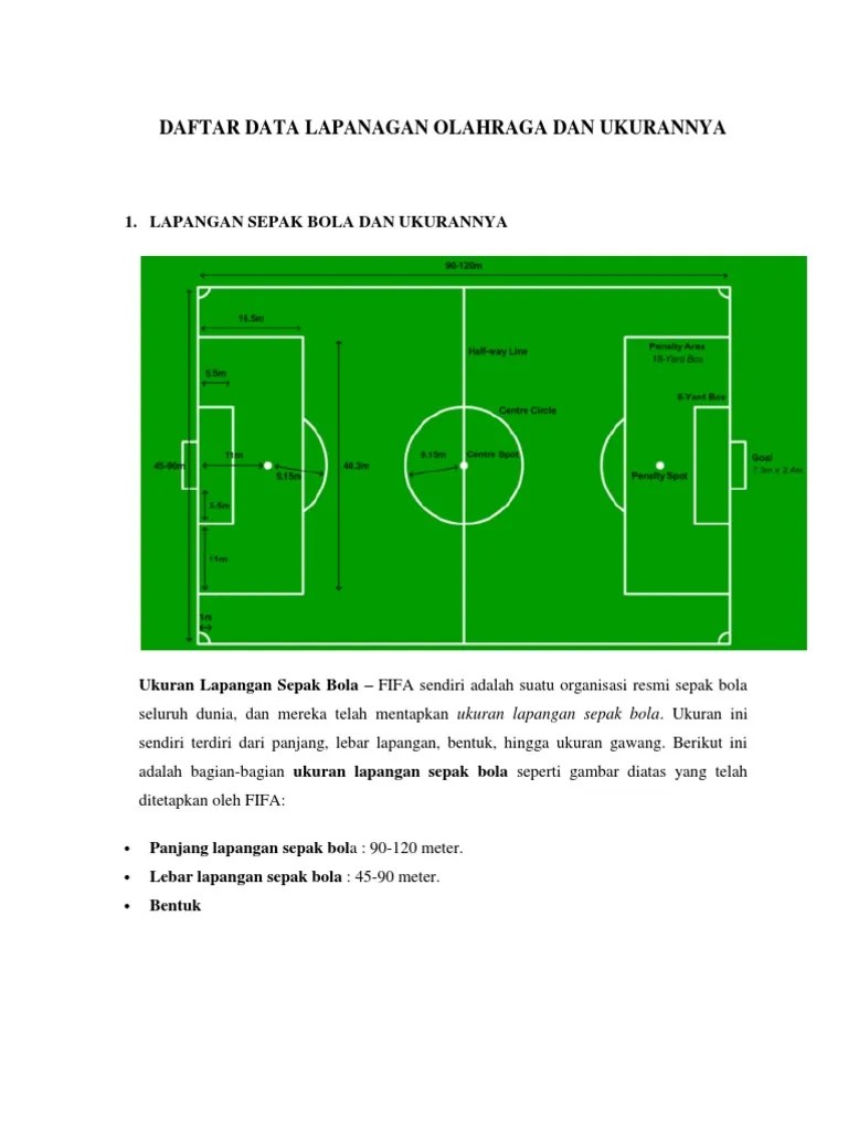 Lapangan Dan Ukurannya | PDF