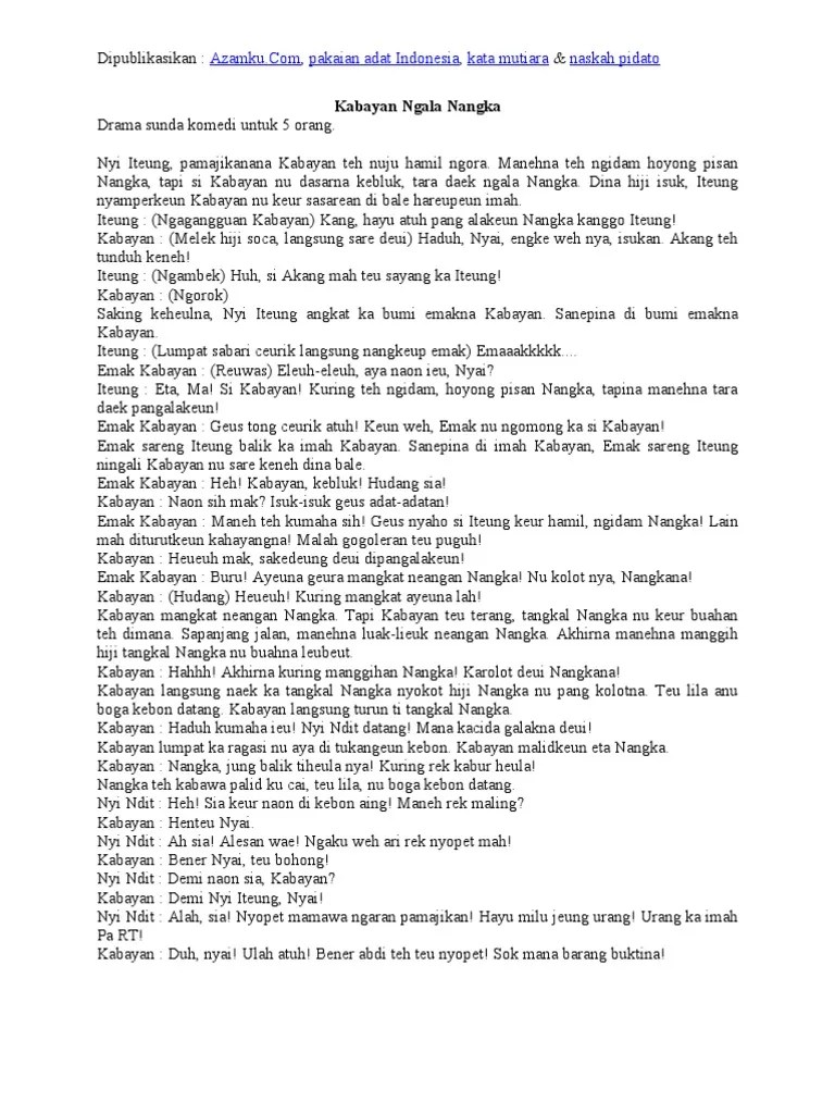 Teks Drama Bahasa Sunda 5 Orang Jurnal Siswa