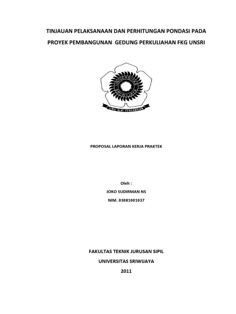 Contoh Laporan Kerja Praktek Teknik Sipil Struktur