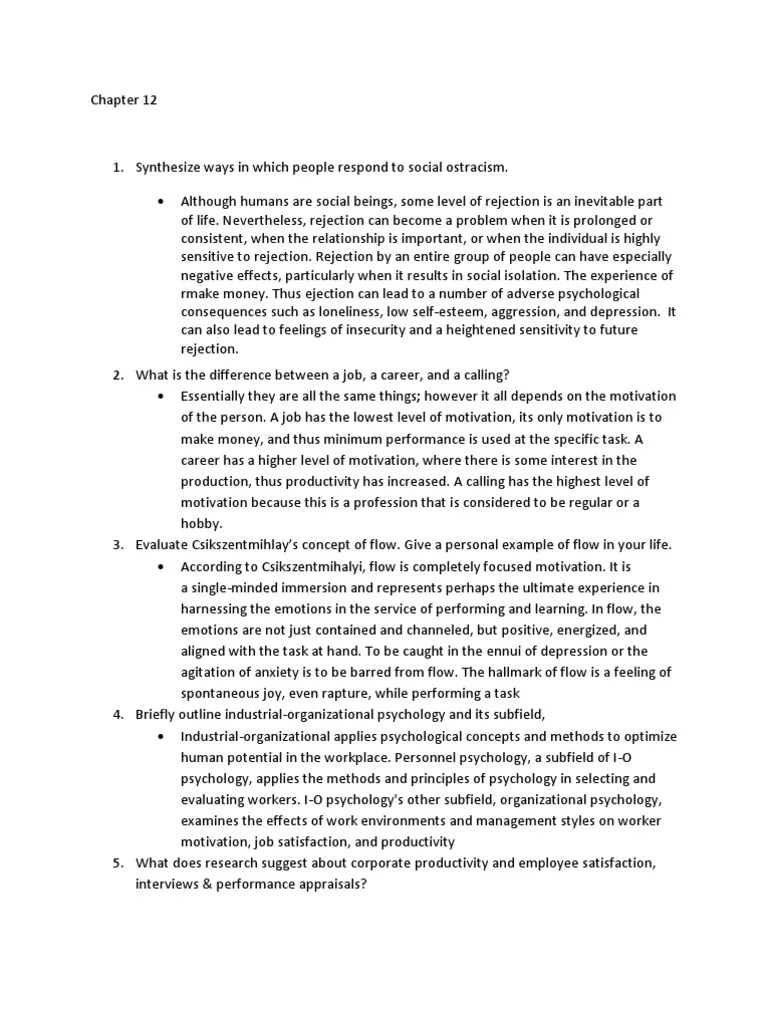 Chapter 12 ap psychology questions by ml Industrial And