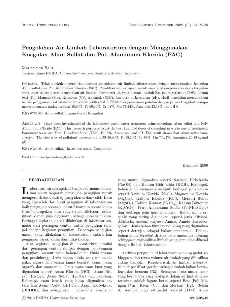 Jurnal Pengolahan Limbah