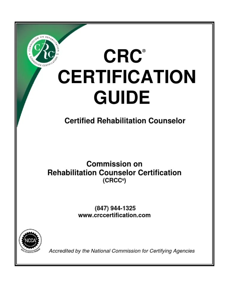 CRC Certification Guide201107 Rehabilitation Counseling Academic Degree