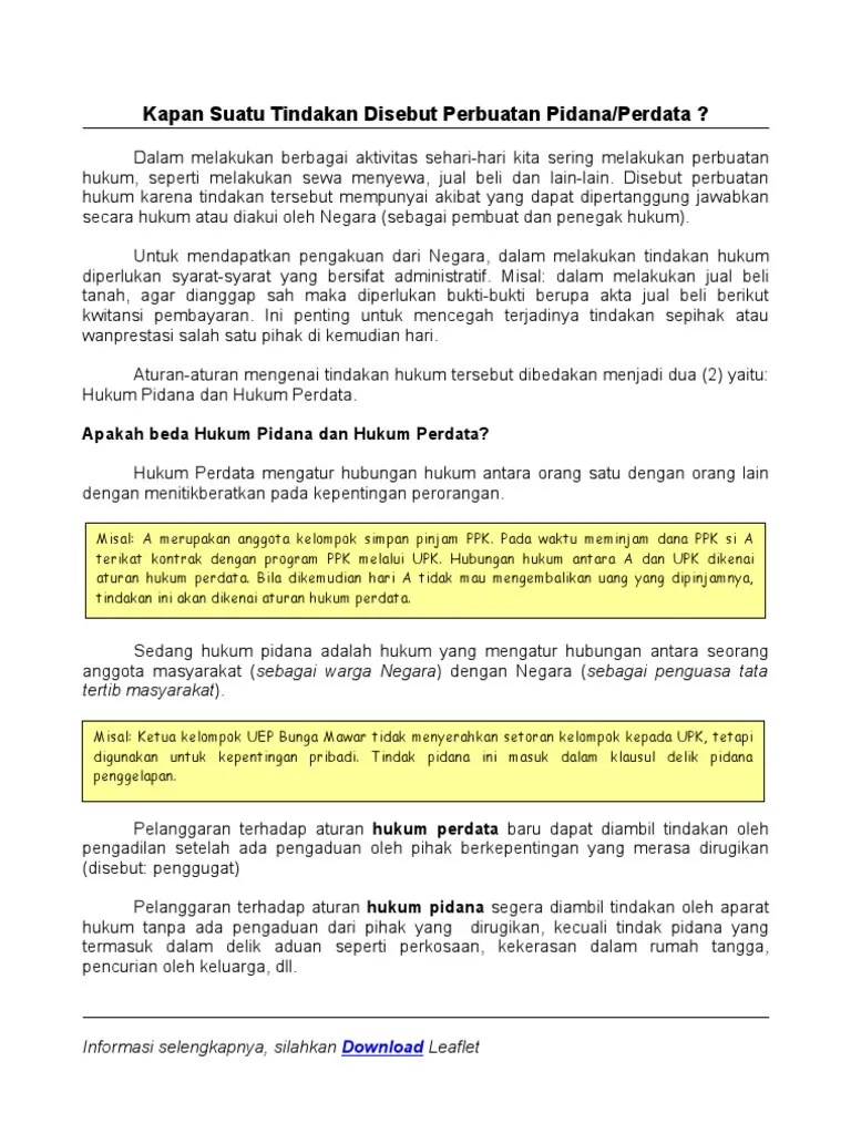 Hukum Pidana &amp; Perdata | PDF