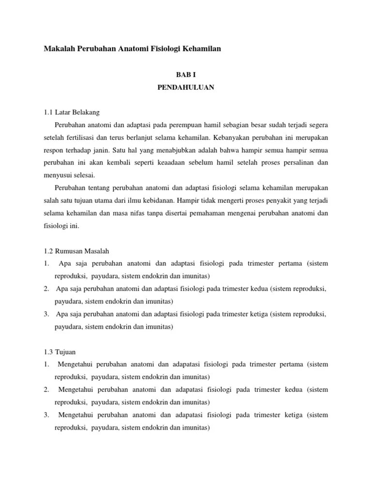 Makalah Perubahan Anatomi Fisiologi Kehamilan