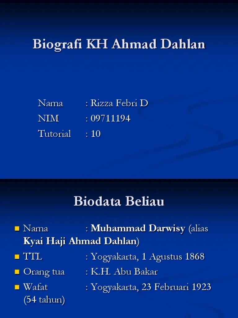 Biografi KH Ahmad Dahlan