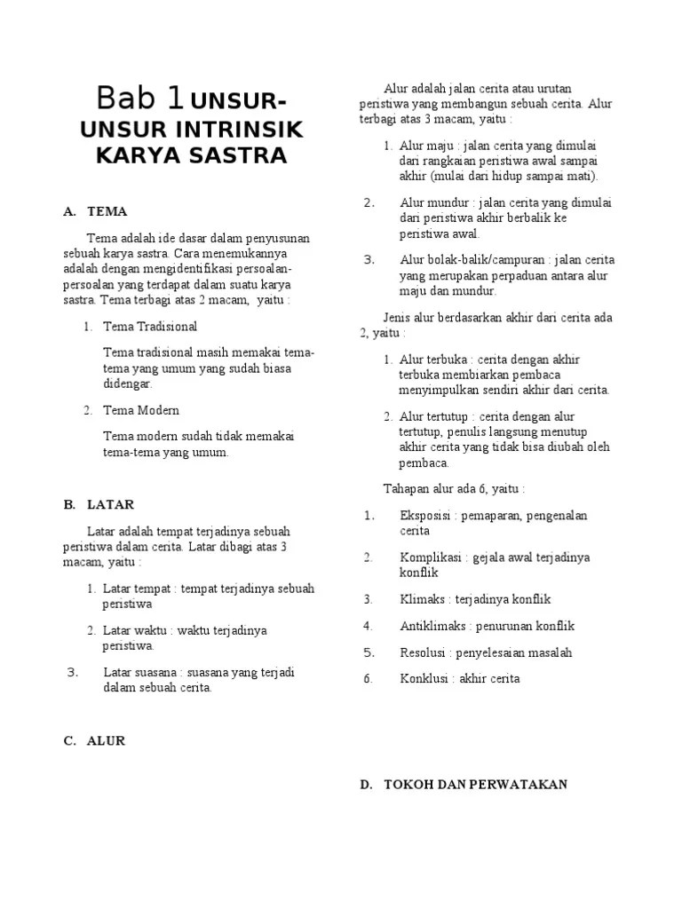 Unsur Intrinsik Penggalan Novel