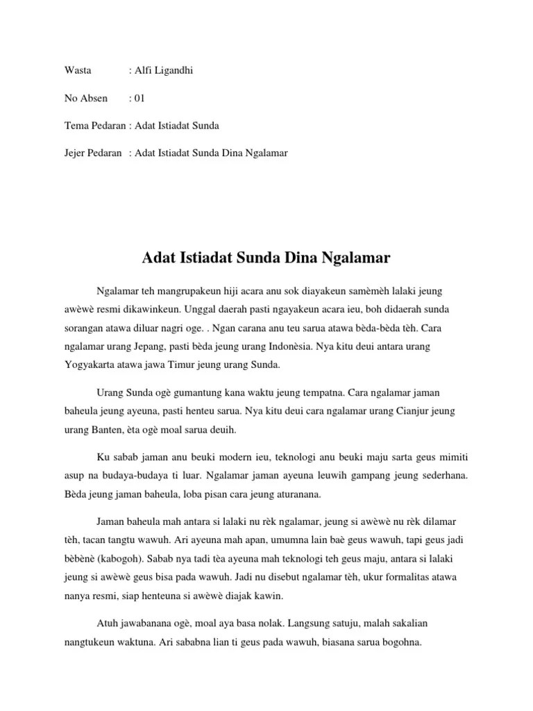 Adat Istiadat Sunda Dina Ngalamar | PDF