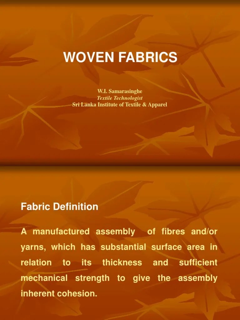 An InDepth Analysis of Woven Fabric Structures and Properties PDF