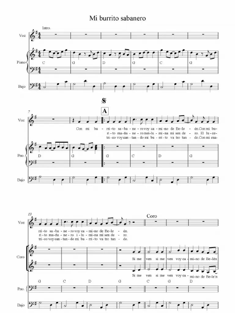 Mi Burrito Sabanero_Partitura