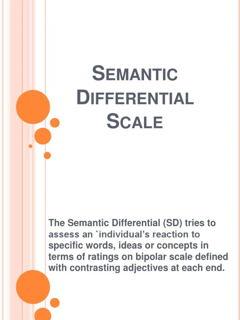 Semantic Differential Scale PDF Behavioural Sciences Cognition