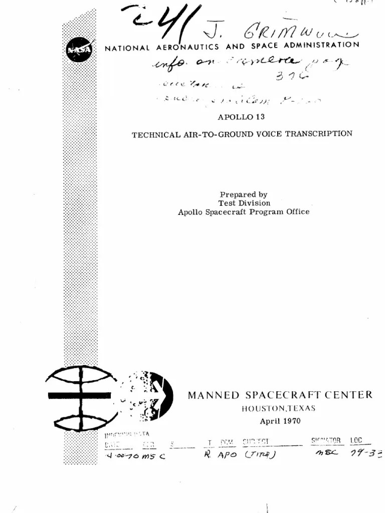 Apollo 13 Mission Transcript Apollo Lunar Module Apollo Program
