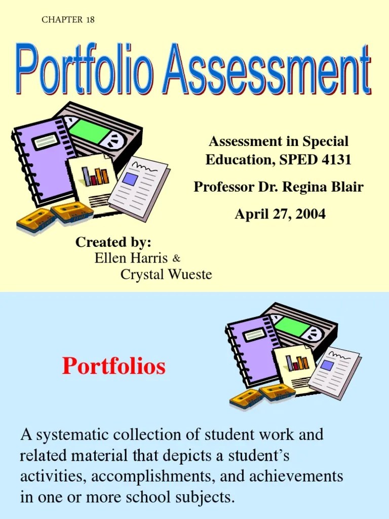 Portfolio Assessment Rubric (Academic) Educational Assessment