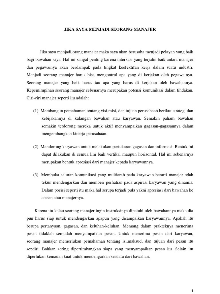 Jika Aku Menjadi Seorang Manajer | PDF