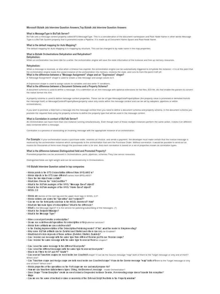 Microsoft Biztalk Job Interview Question Answers Xml Schema Boolean