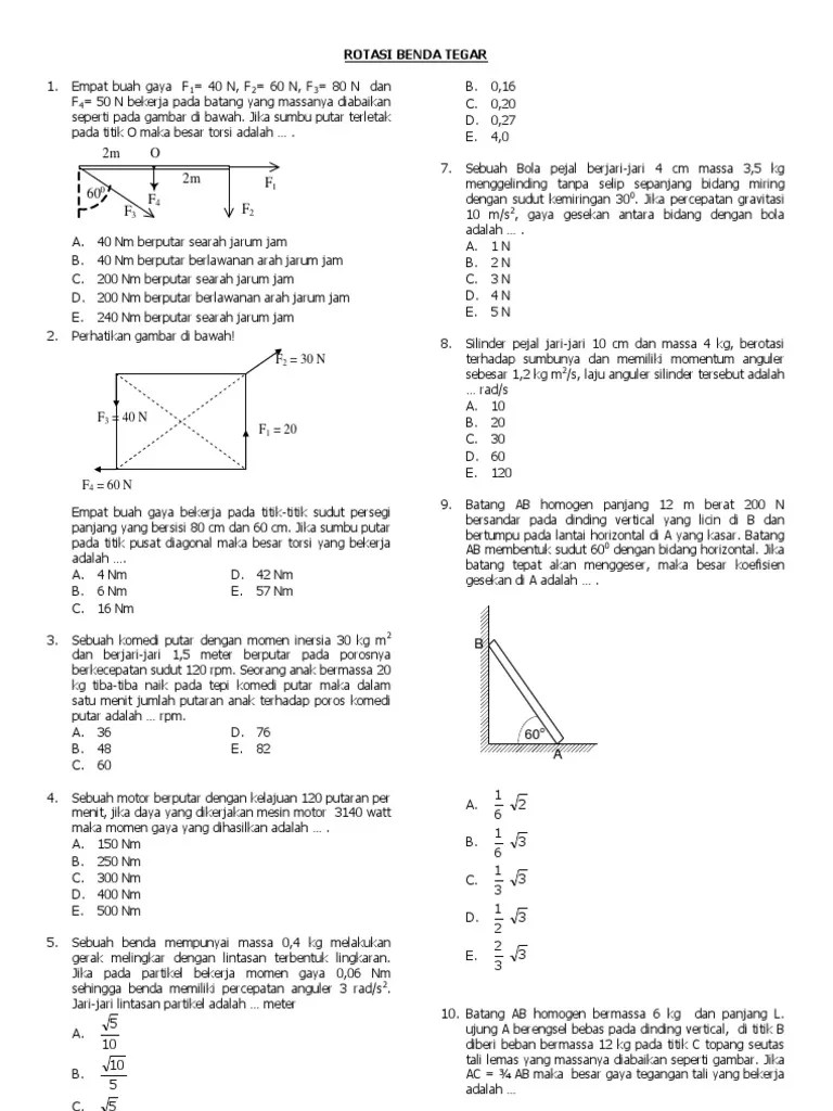 Rotasi Benda Tegar | PDF