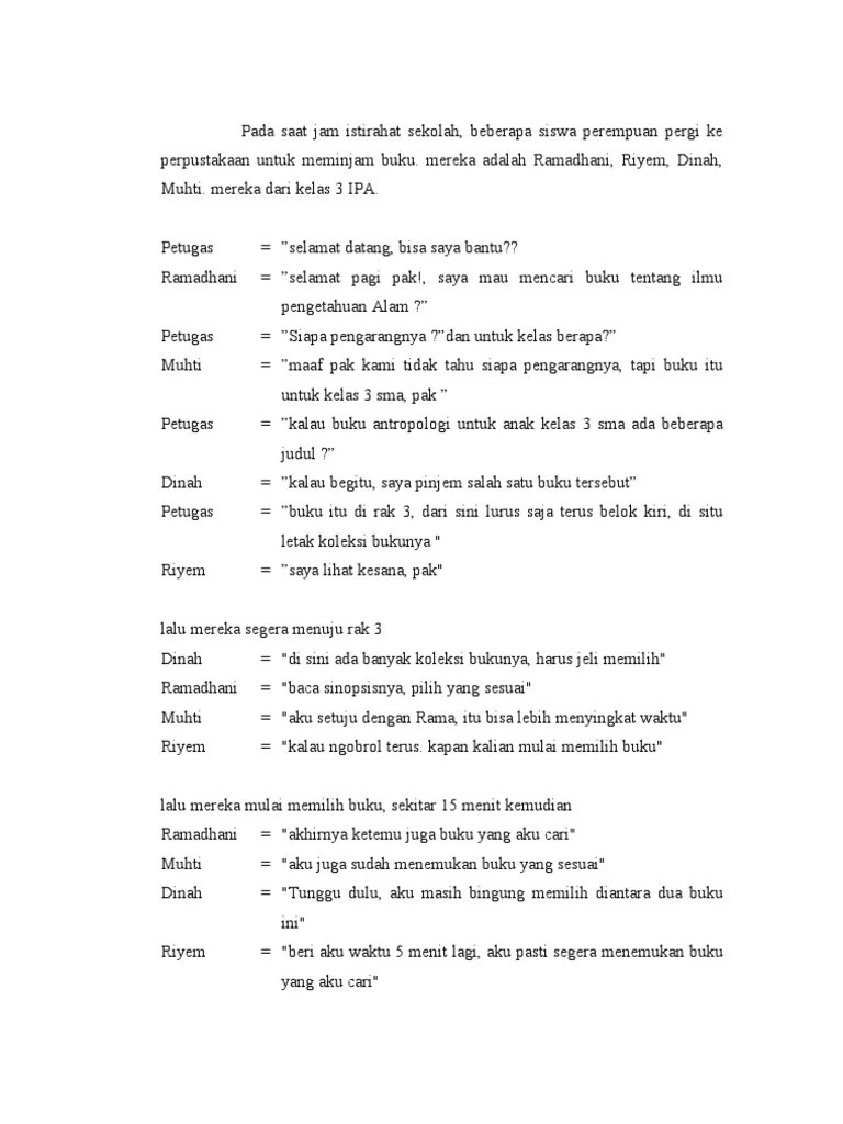 Naskah Dialog B.inggris 4 Orang + Terjemahan | PDF