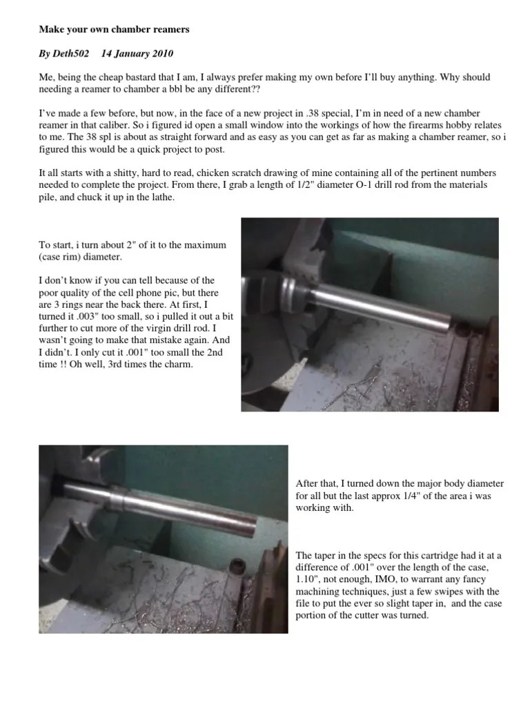 Make Your Own Chamber Reamers PDF Crafts Tools