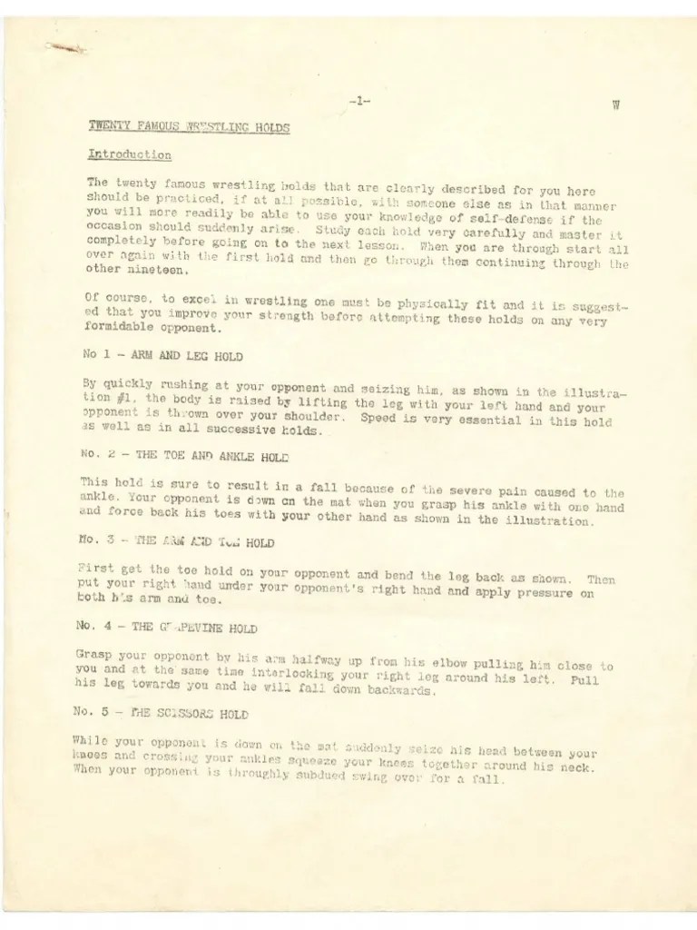 Charles Atlas Wrestling Holds