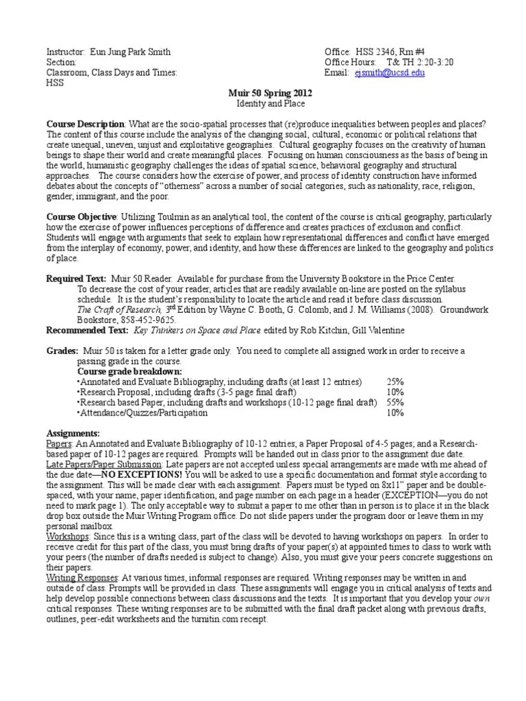 Critical Geography Syllabus PDF Turnitin Further Education