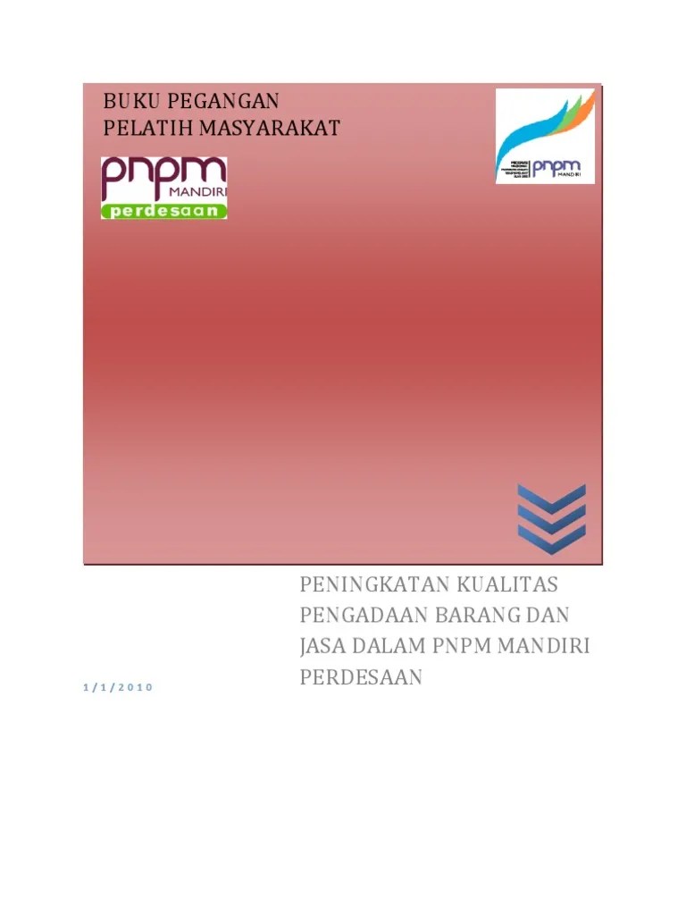 Draft Modul Pelatihan Masyarakat Bidang Pengadaan Barang Dan Jasa