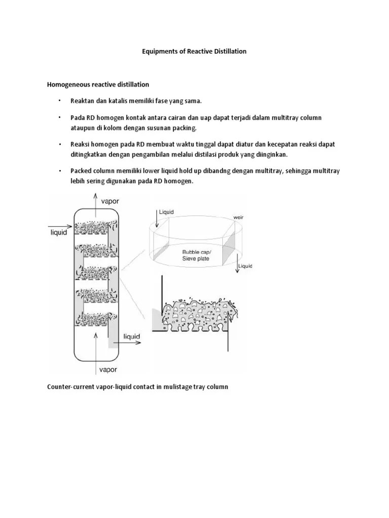 Equipments of Reactive Distillation Pra-Revisi | PDF