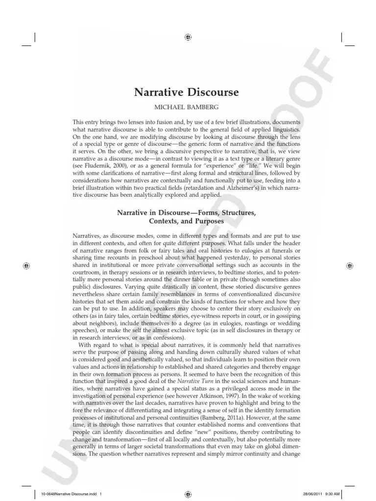 Narrative Discourse Narrative Discourse
