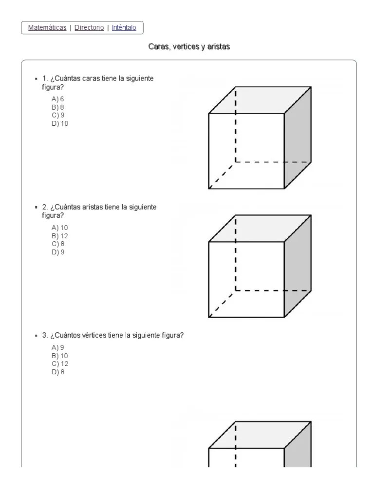 Caras, Vertices y Aristas