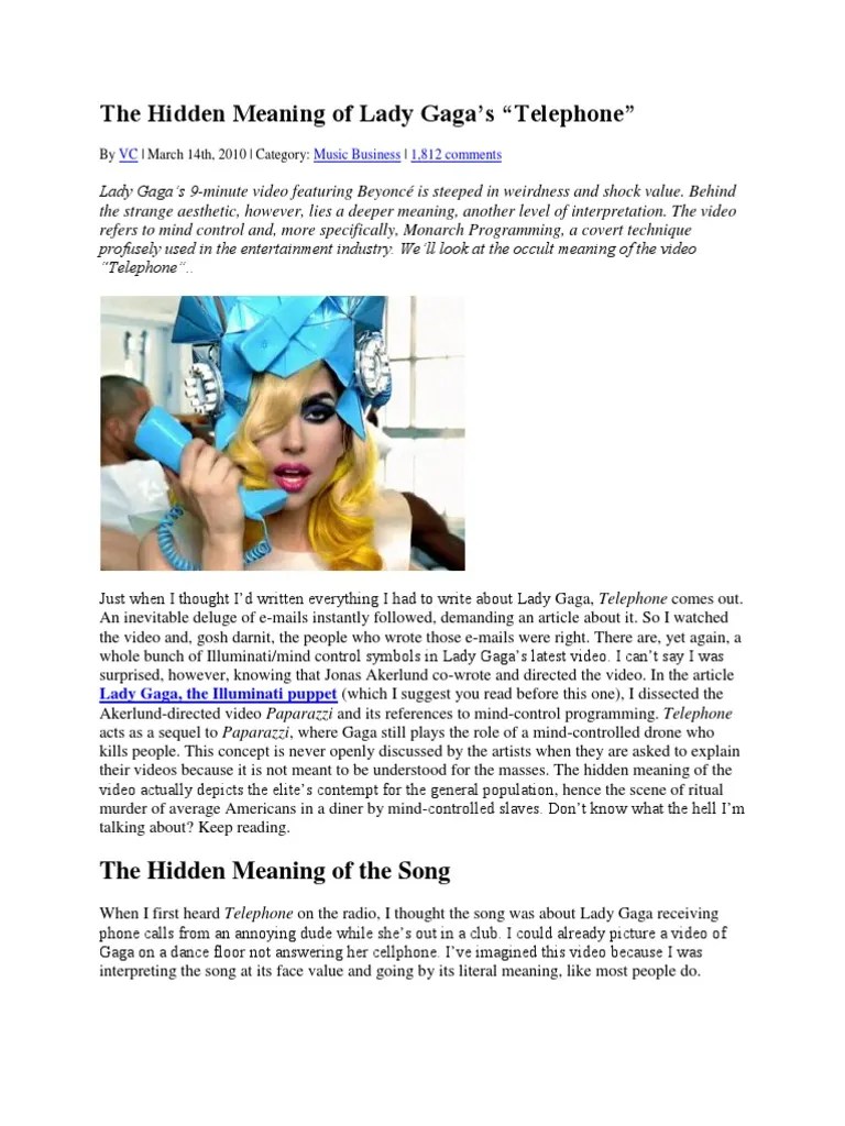 The Hidden Meaning of Lady Gaga Philosophical Science Science