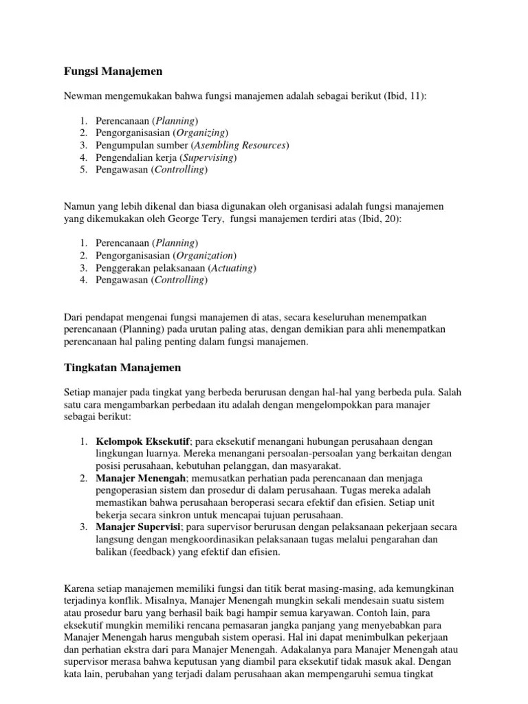 Fungsi Manajemen | PDF