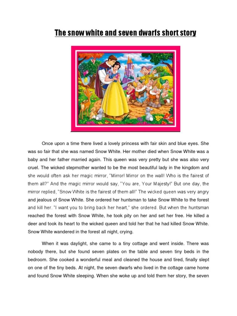 The Snow White and Seven Dwarfs Short Story Snow White Grimms' Fairy Tales