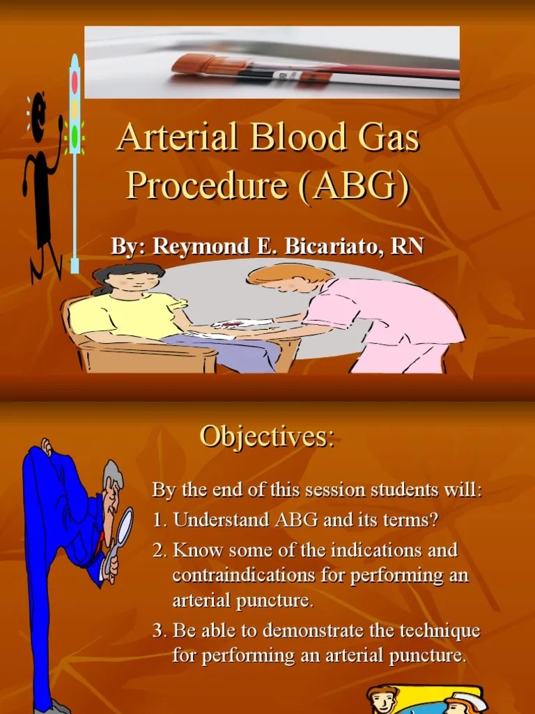 Arterial Blood Gas Procedure Power Point Medical Specialties
