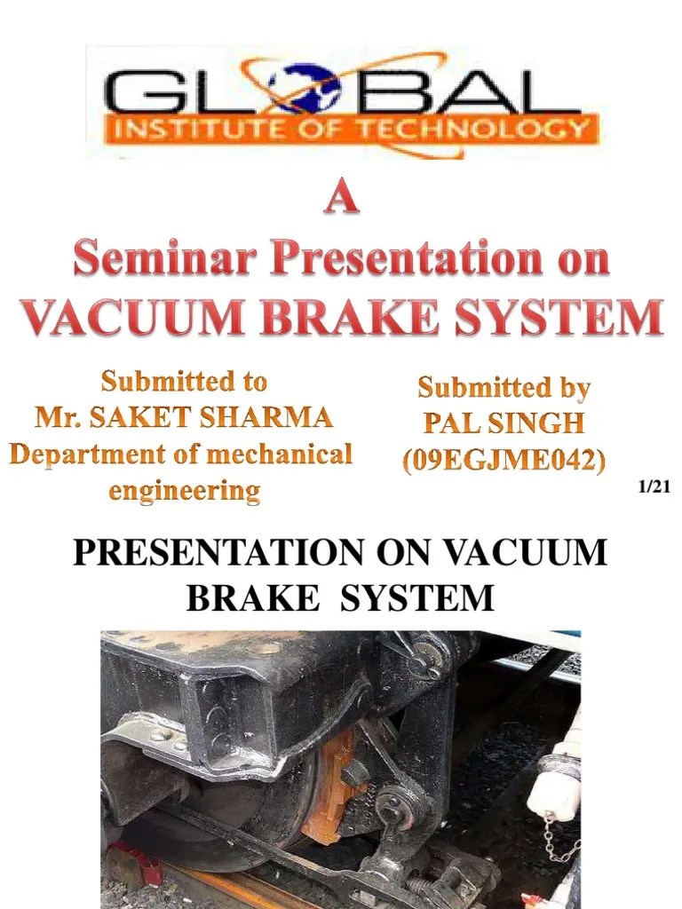 Vacuum Braking System PDF Brake Vacuum